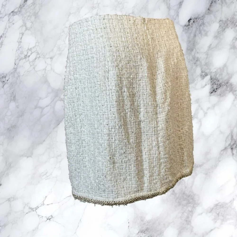 NBD Lola Mini Skirt White Metallic - Picture 9 of 11